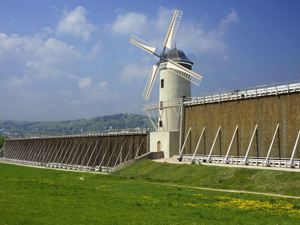 View of the reconstructed Bad Nauheim windmill
