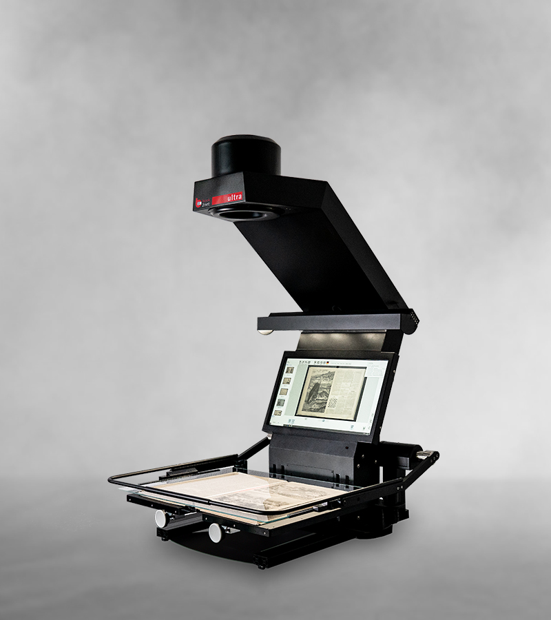 book2net Ultra A2 book scanner - new generation with embedded display